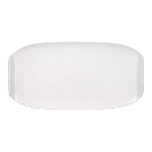 Biały prostokątny talerz z porcelany Villeroy & Boch Urban Nature, 50x25 cm
