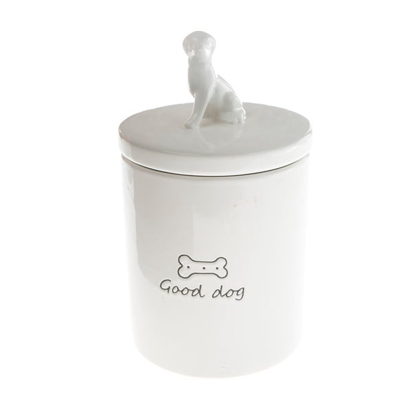 Biały ceramiczny pojemnik na przysmaki dla psów Dakls