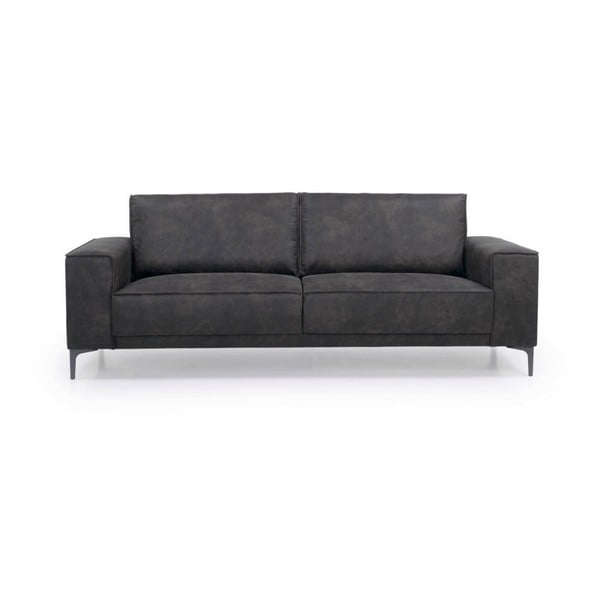 Antracytowa sofa z imitacji skóry Scandic Copenhagen, 224 cm