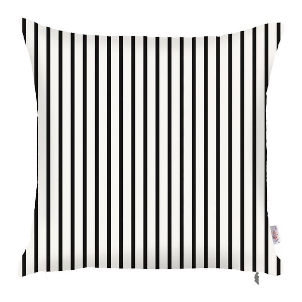 Czarno-biała poszewka na poduszkę Mike & Co. NEW YORK Pinky Light Stripes, 43x43 cm