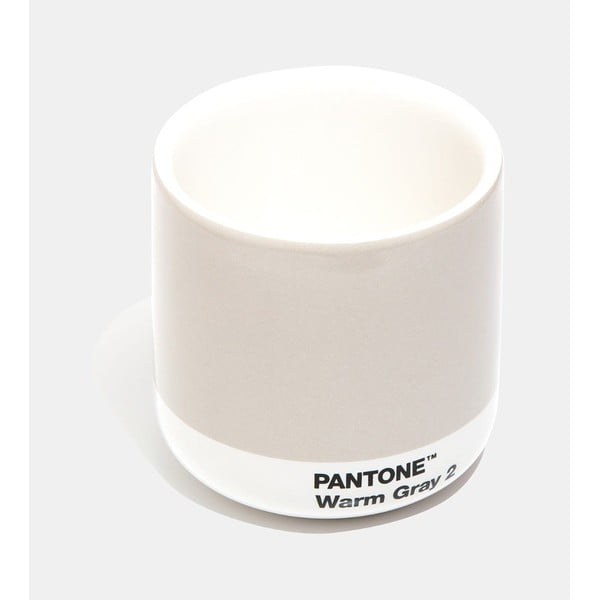 Jasnoszary ceramiczny termokubek Pantone Cortado, 175 ml