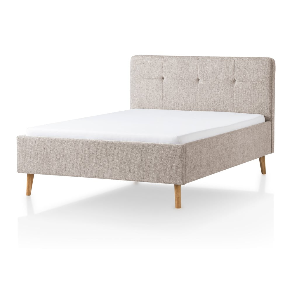 Szarobrązowe tapicerowane łóżko dwuosobowe 140x200 cm Smart – Meise Möbel