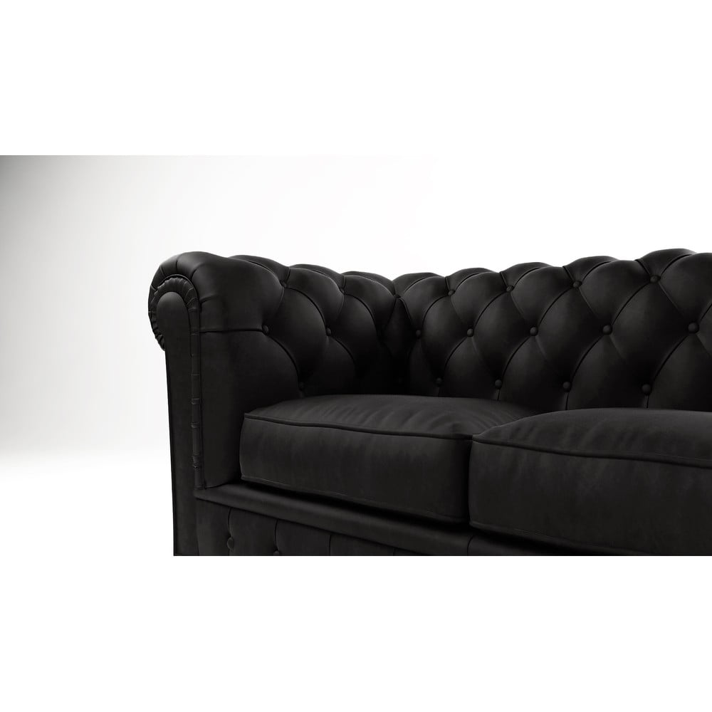 Czarna aksamitna sofa 178 cm Cambridge – Ropez