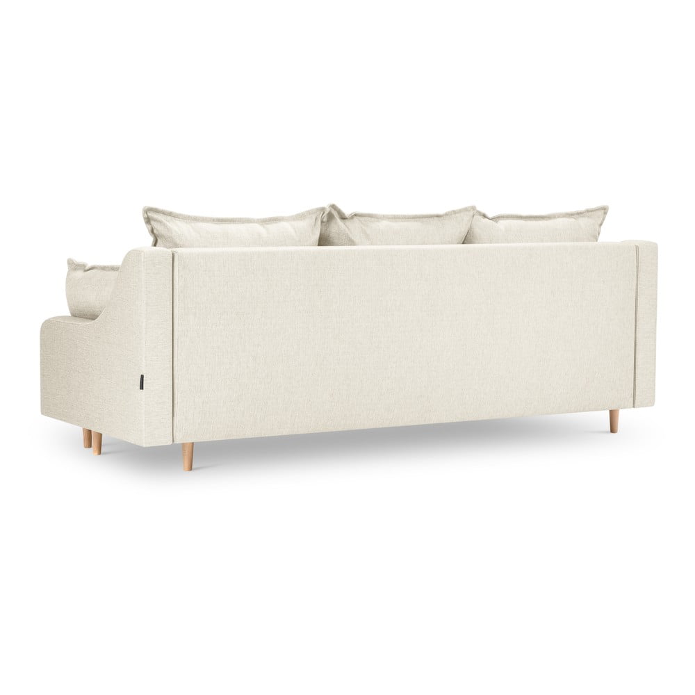 Kremowa rozkładana sofa ze schowkiem Mazzini Sofas Freesia