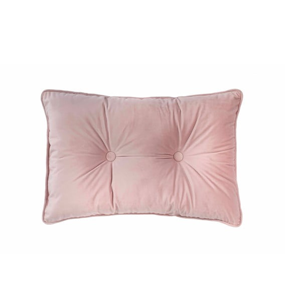 Jasnoróżowa poduszka Tiseco Home Studio Velvet Button, 40x60 cm