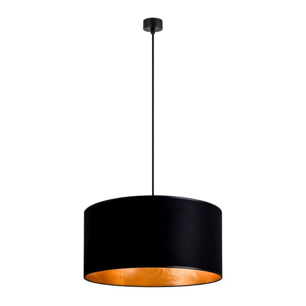 Czarna lampa wisząca z wnętrzem w kolorze złota Sotto Luce Mika, ⌀ 50 cm