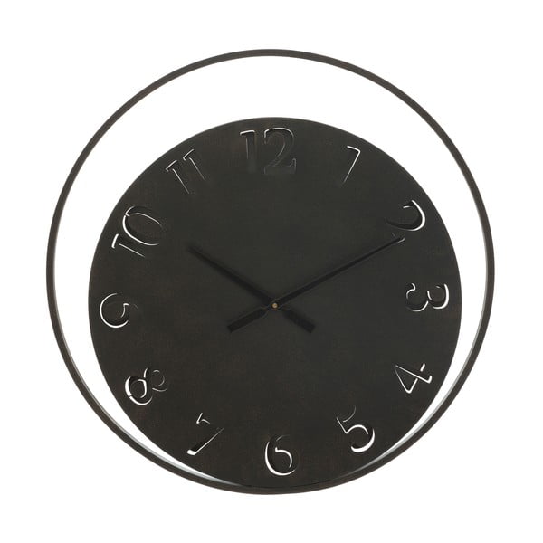 Czarny zegar ścienny Mauro Ferretti Circle, ⌀ 60 cm