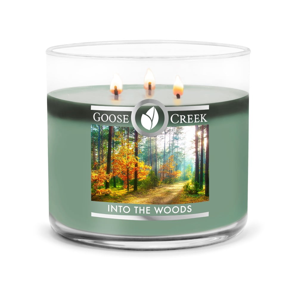 Świeczka zapachowa w szklanym pojemniku Goose Creek Into the Woods, 35 godz. palenia