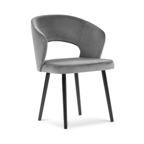 Szare krzesło z aksamitnym obiciem Windsor & Co Sofas Elpis