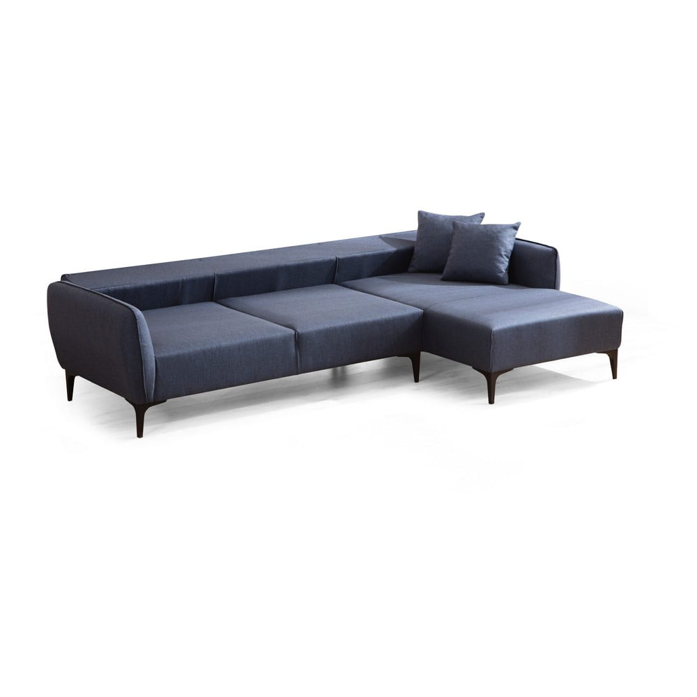 Niebieska sofa narożna Belissimo, prawy narożnik – Balcab Home