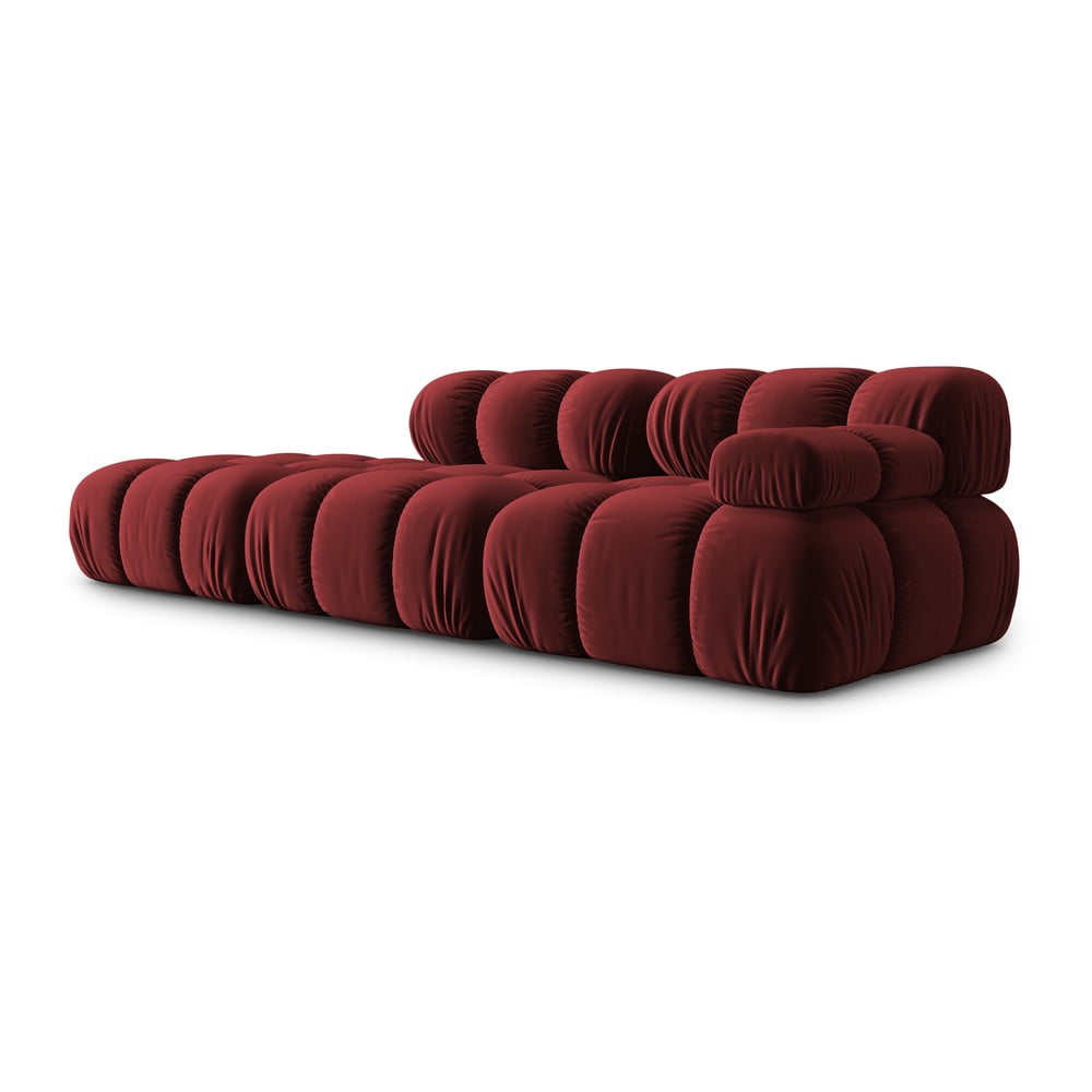 Czerwona aksamitna sofa 282 cm Bellis – Micadoni Home