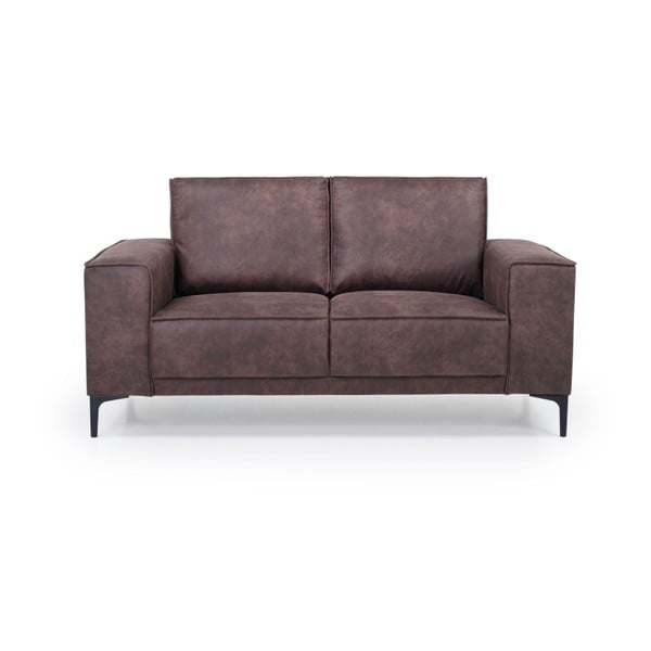 Czekoladowa sofa z imitacji skóry Scandic Copenhagen, 164 cm