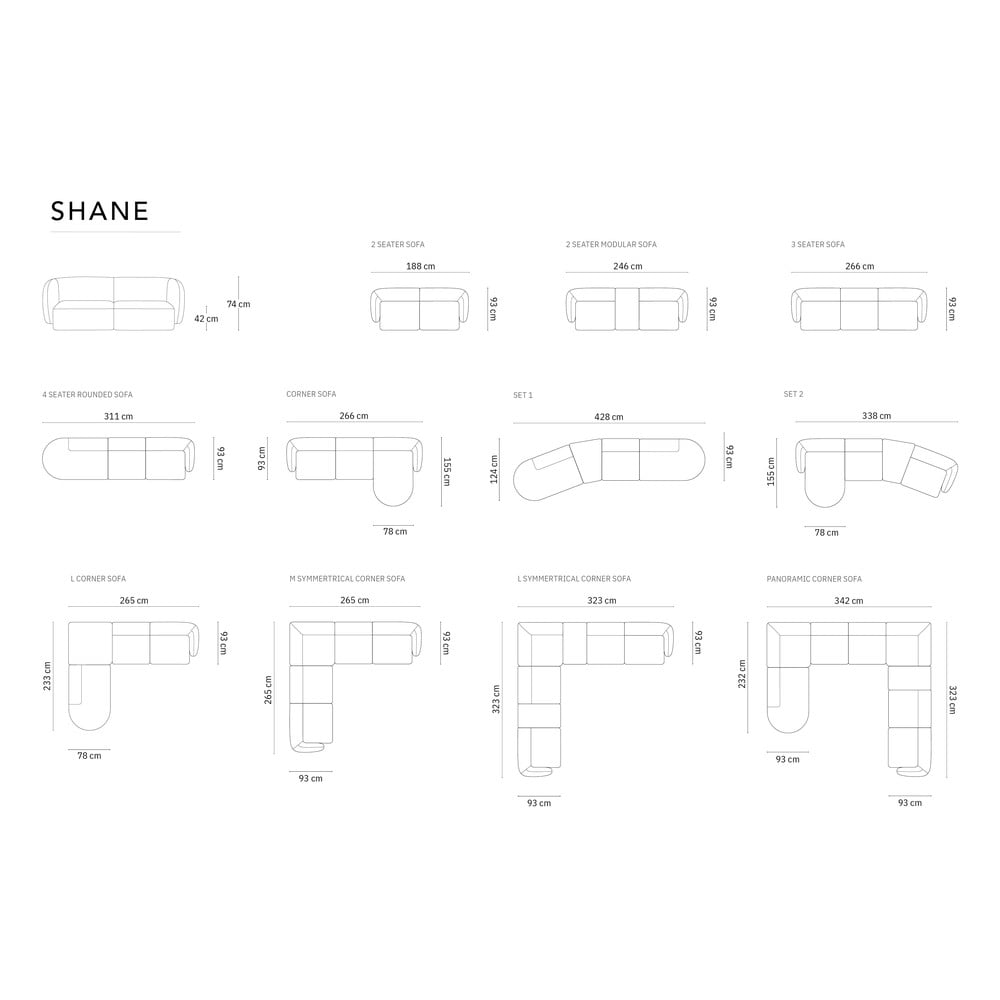 Pomarańczowa sofa 302 cm Shane – Micadoni Home