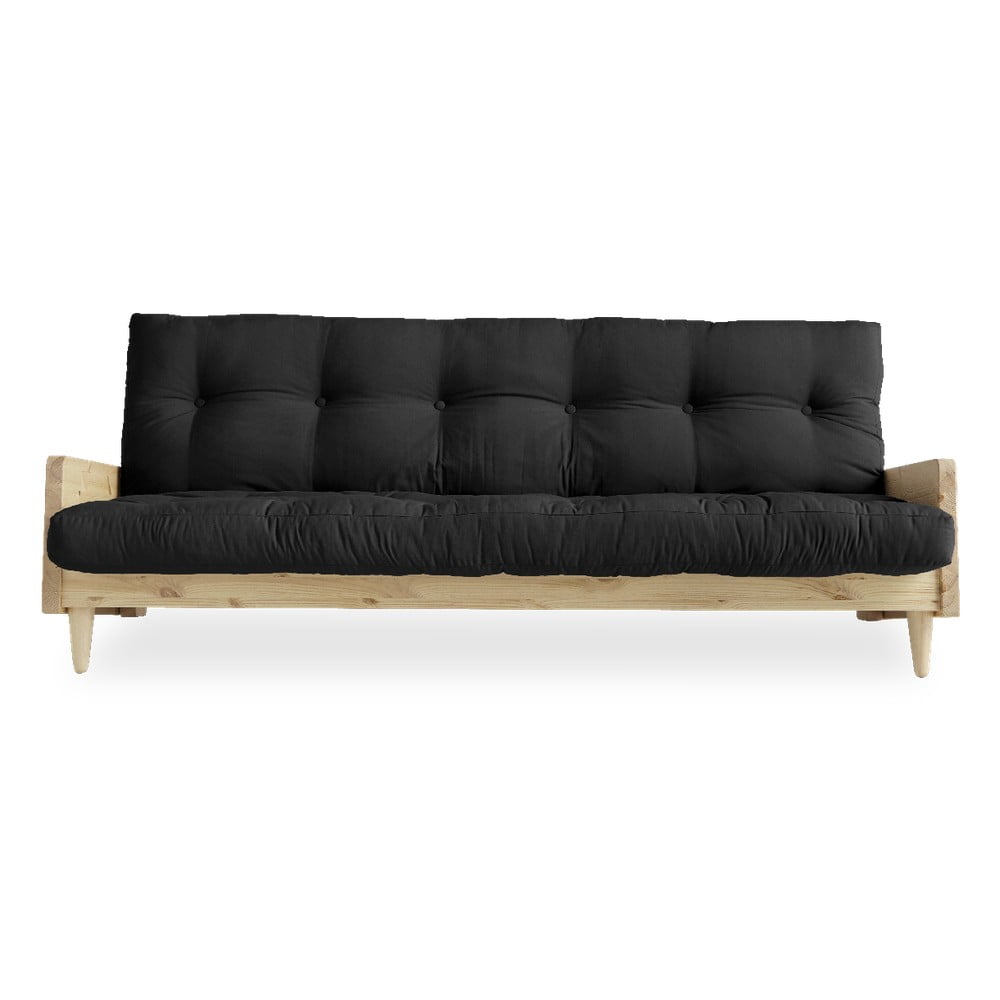 Sofa rozkładana z ciemnoszarym obiciem Karup Design Indie Natural/Dark Grey
