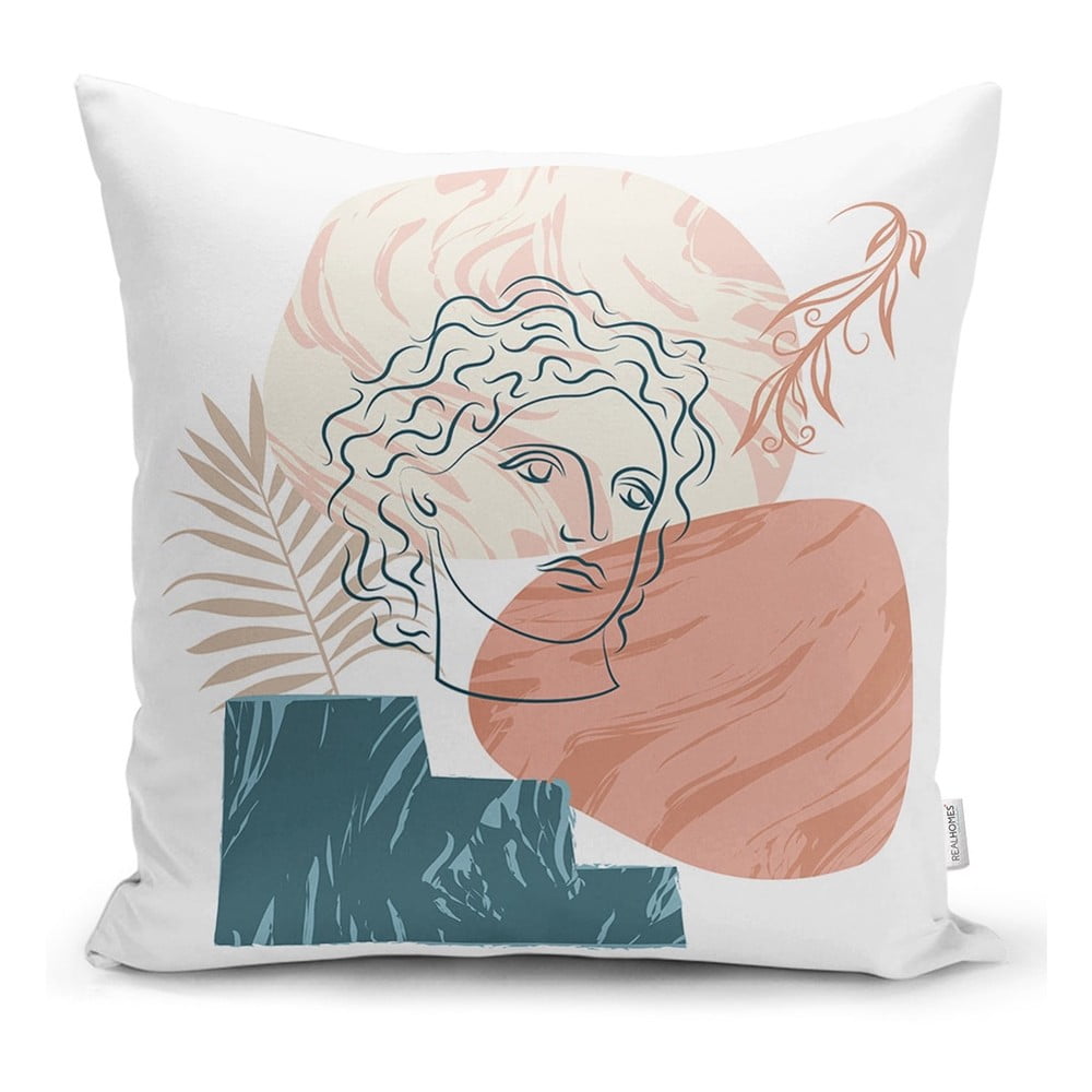 Poszewka na poduszkę Minimalist Cushion Covers Drawing Face Post Modern, 45x45 cm