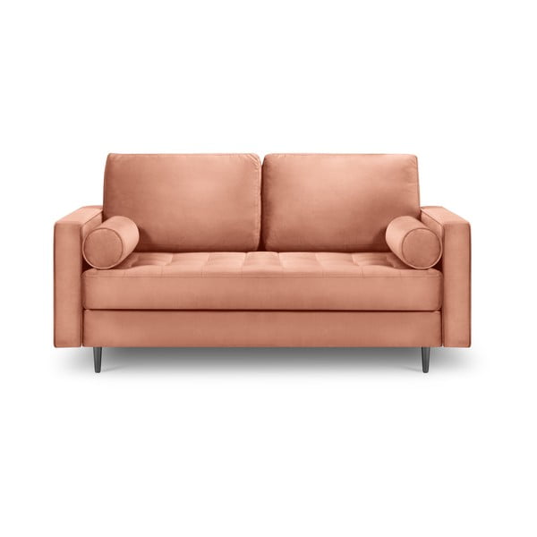 Różowa aksamitna sofa Milo Casa Santo, 174 cm