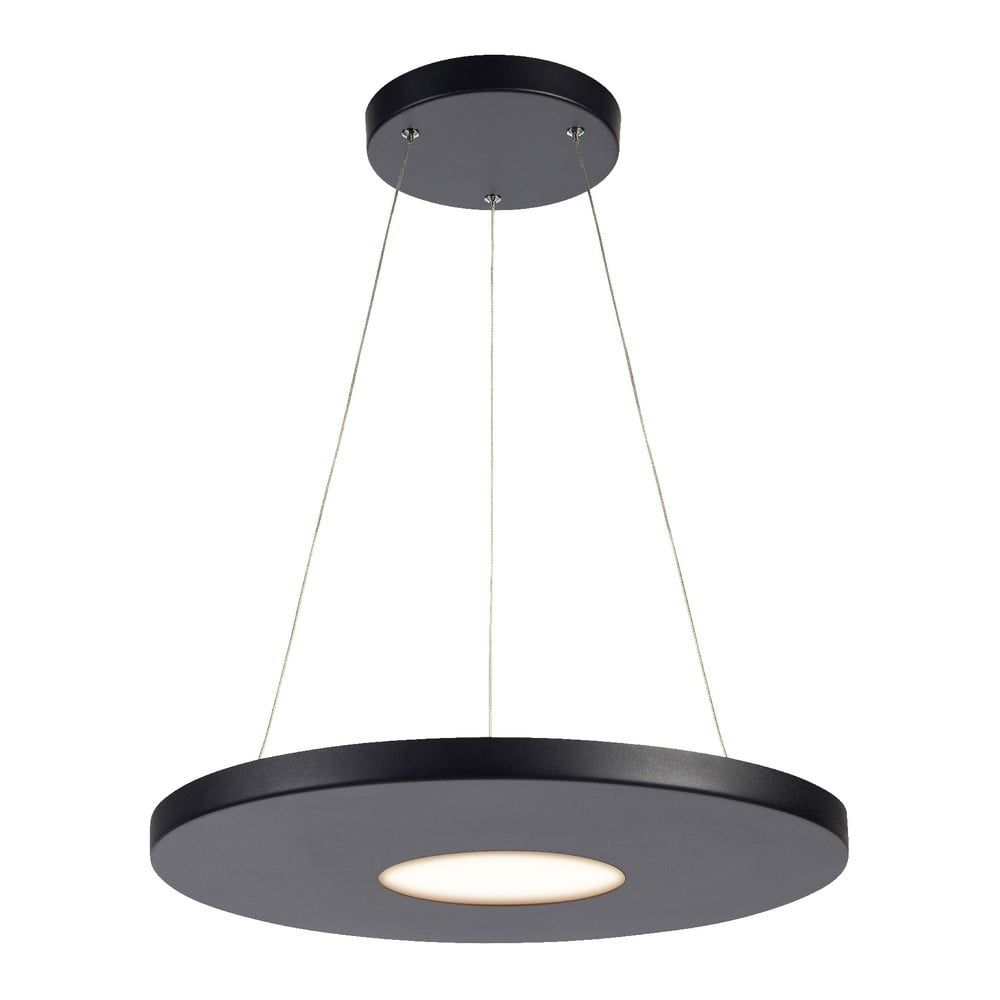 Czarna lampa wisząca Markslöjd Plate, ø 50 cm