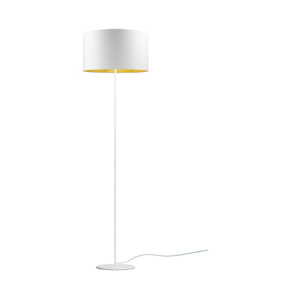Biała lampa stojąca z detalem w złotym kolorze Sotto Luce Mika, ⌀ 40 cm