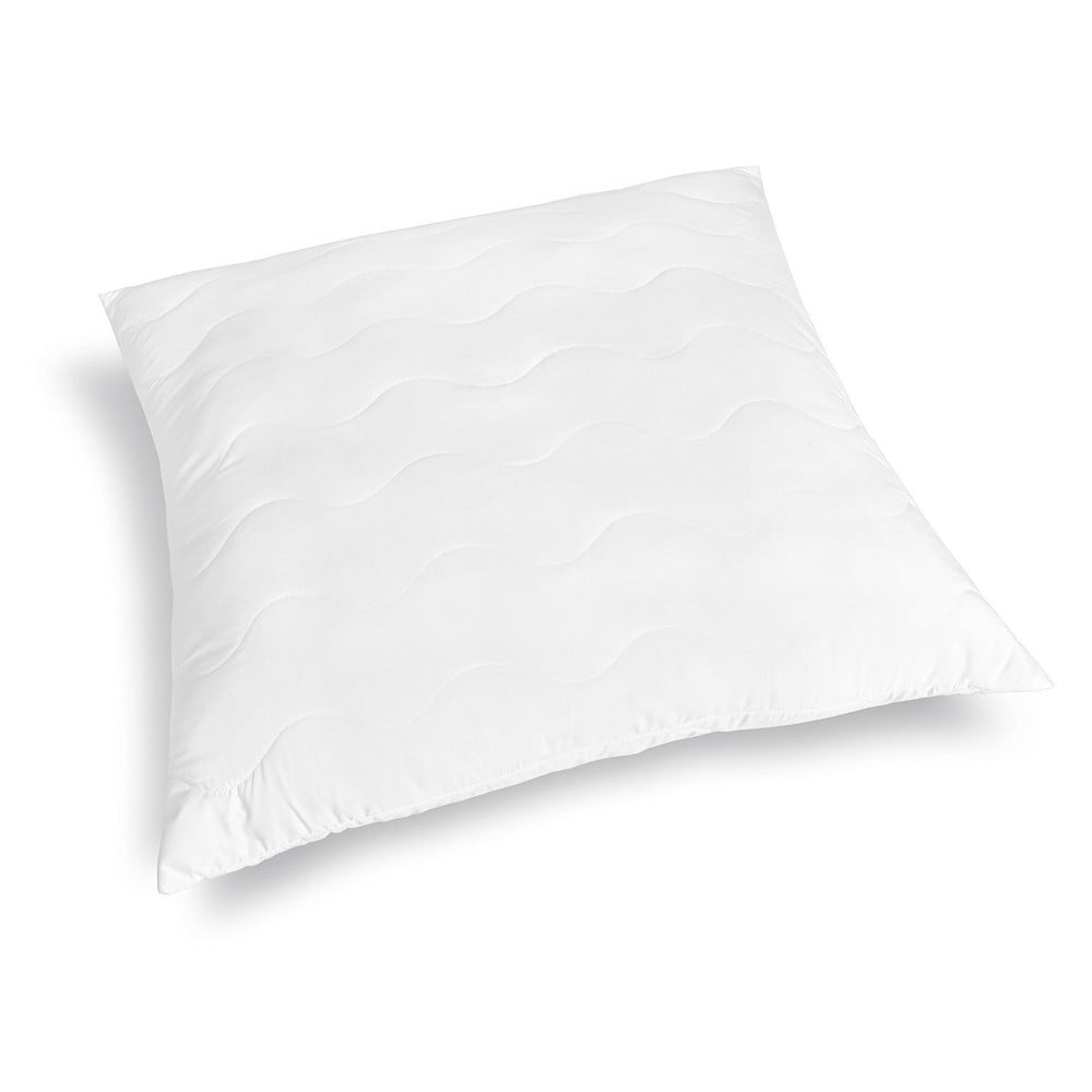 Biała pikowana poduszka z mikrowłókna DecoKing Inez, 80x80 cm