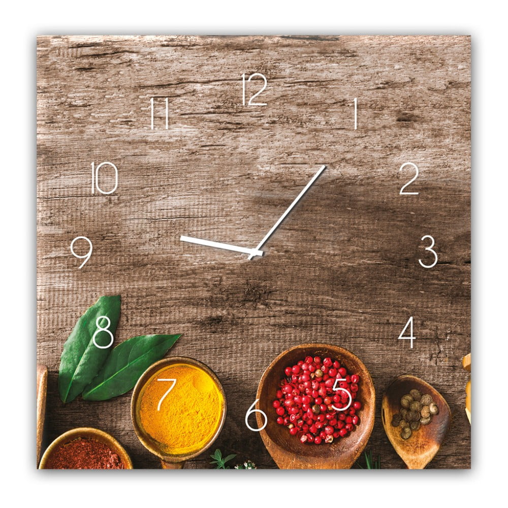 Фото - Настінний годинник Zegar ścienny Styler Glassclock Pepper, 30x30 cm brązowy,kolorowy
