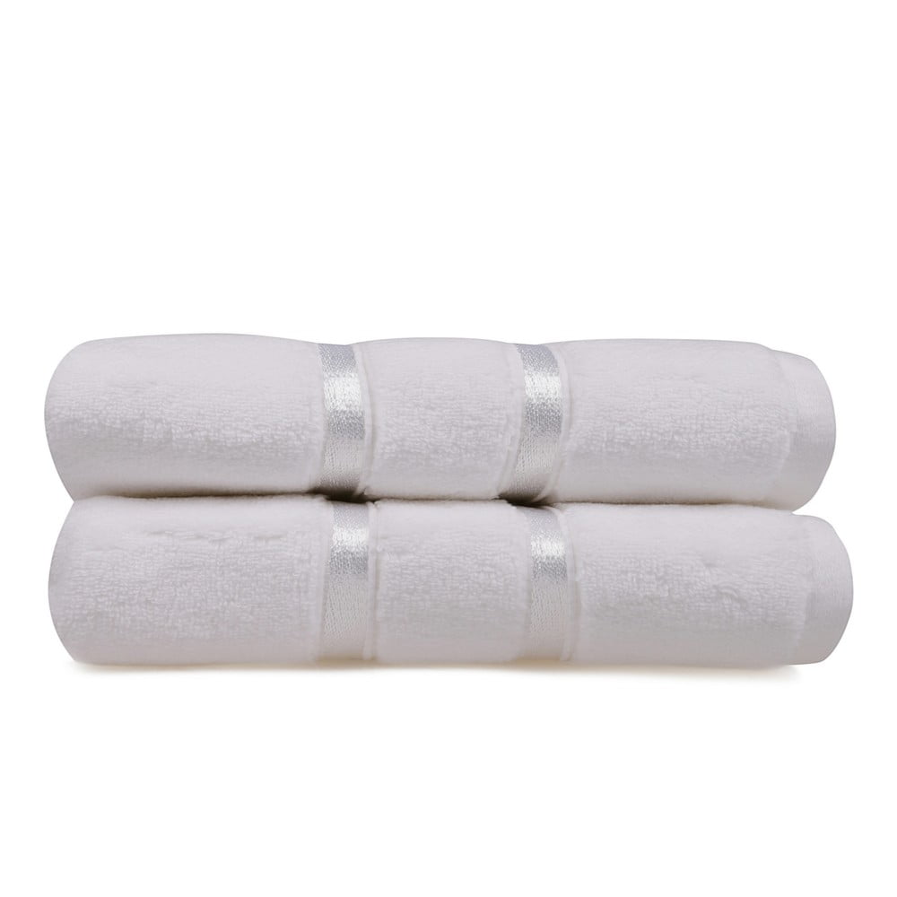 Zestaw 2 białych bawełnianych ręczników Hobby Dolce, 50x90 cm
