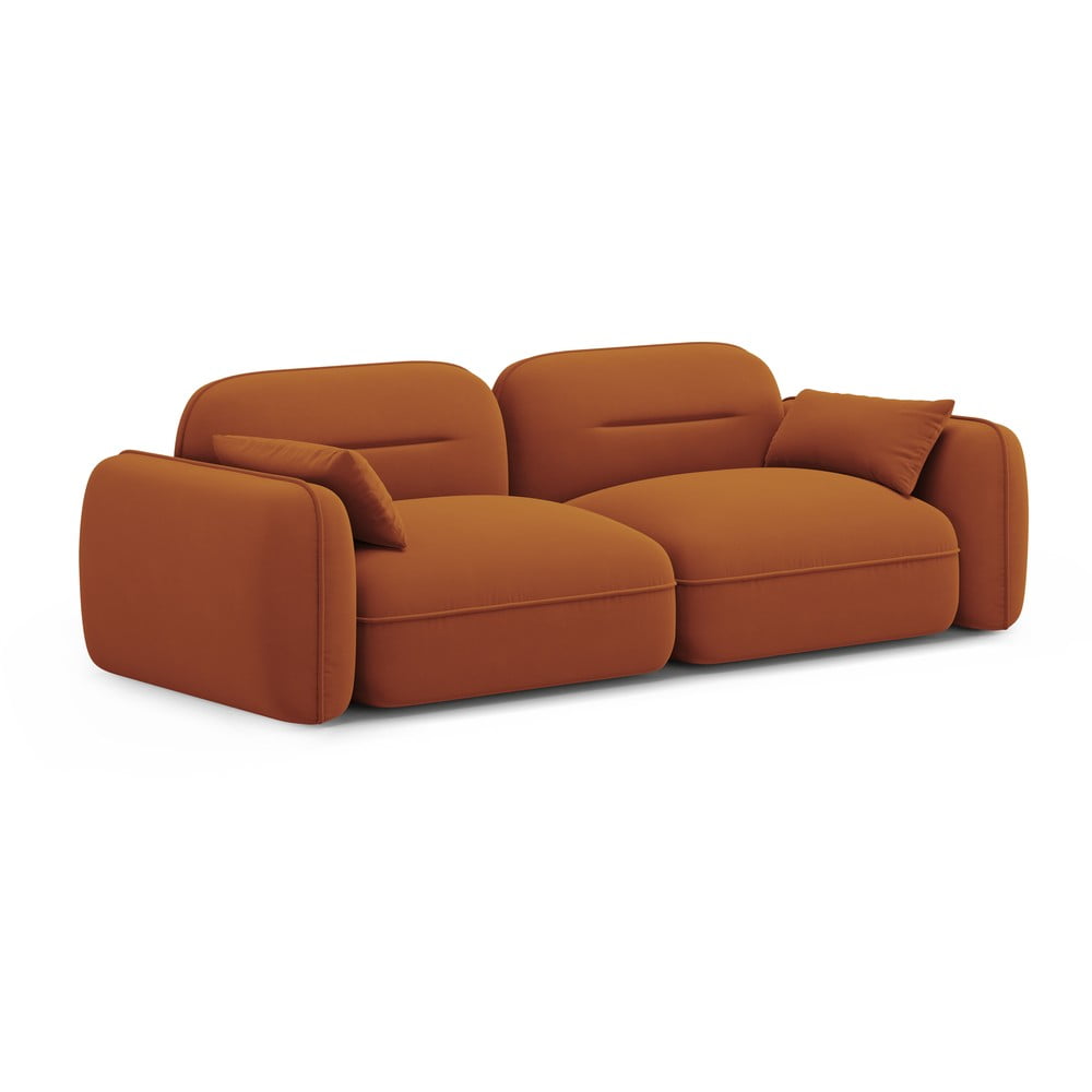 Pomarańczowa aksamitna sofa 230 cm Audrey – Interieurs 86