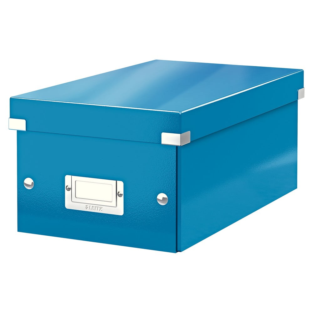 Niebieskie pudełko do przechowywania z pokrywką Leitz DVD Disc, dł. 35 cm