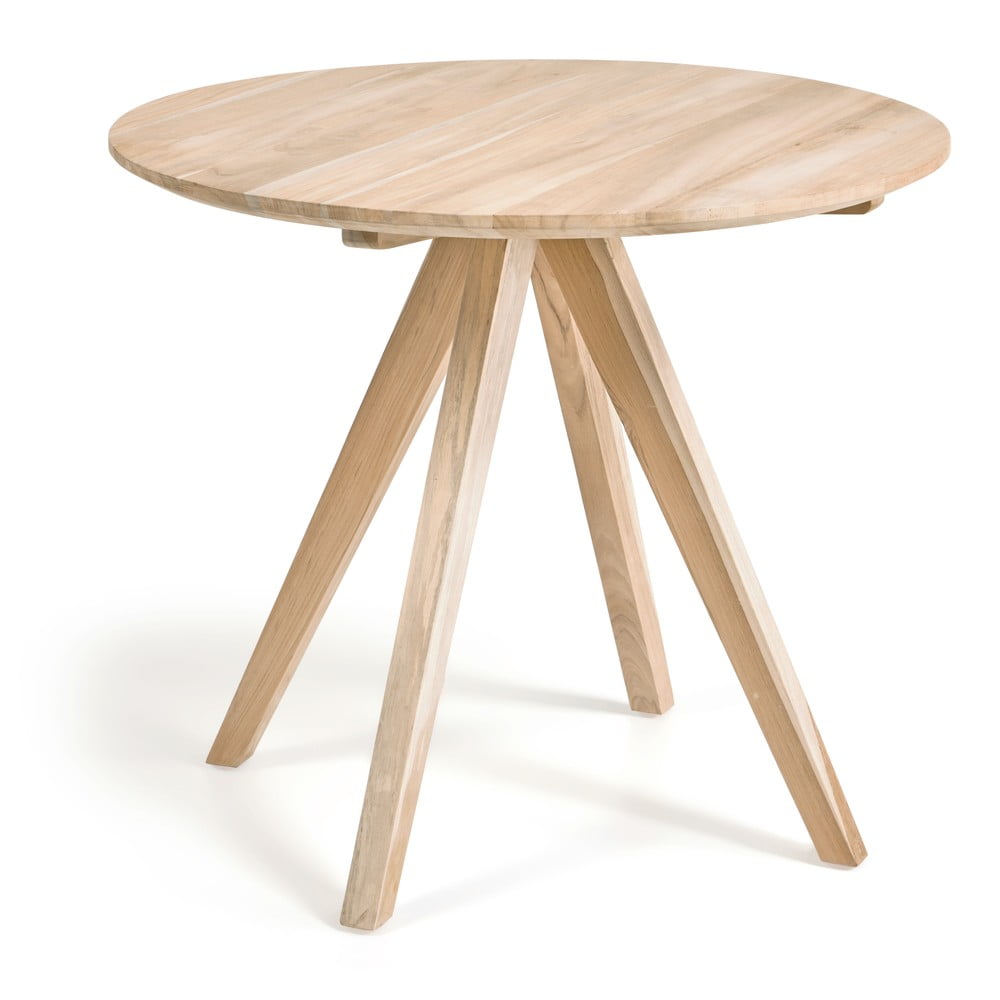 Stół do jadalni z drewna tekowego Kave Home Maial, ø 90 cm