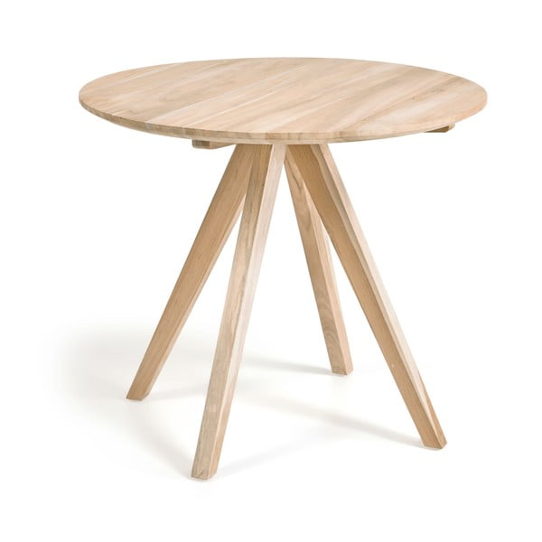 Stół do jadalni z drewna tekowego Kave Home Maial, ø 90 cm