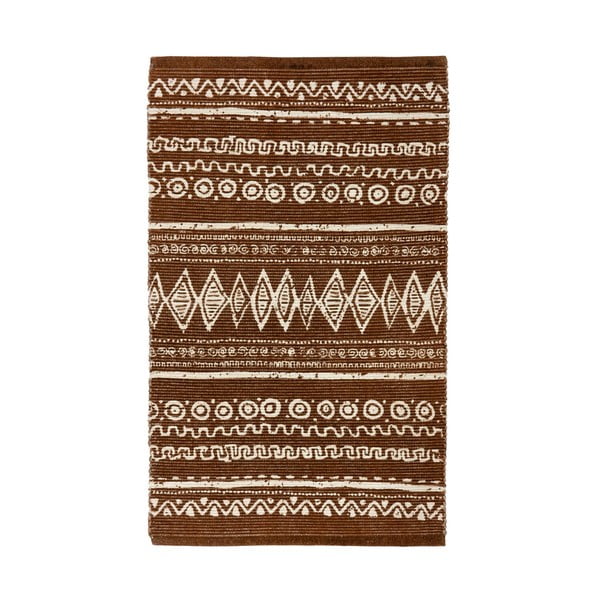 Brązowo-biały bawełniany dywan Webtappeti Ethnic, 55 x 180 cm