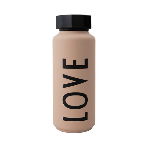Ciemnoróżowa butelka termiczna Design Letters Love, 500 ml