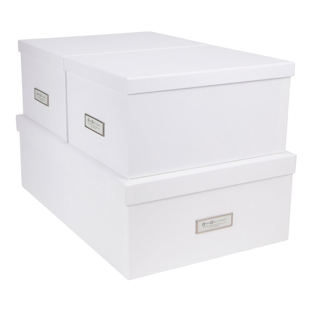 Zestaw 3 białych pudełek Bigso Box of Sweden Inge