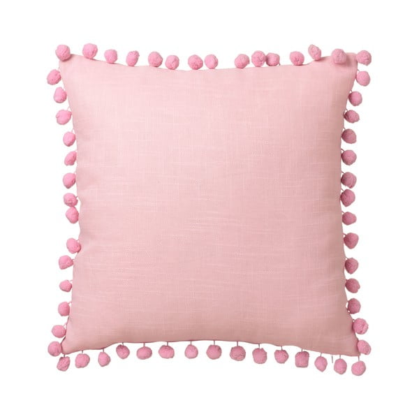 Różowa poduszka Unimasa Pompon, 45x45 cm