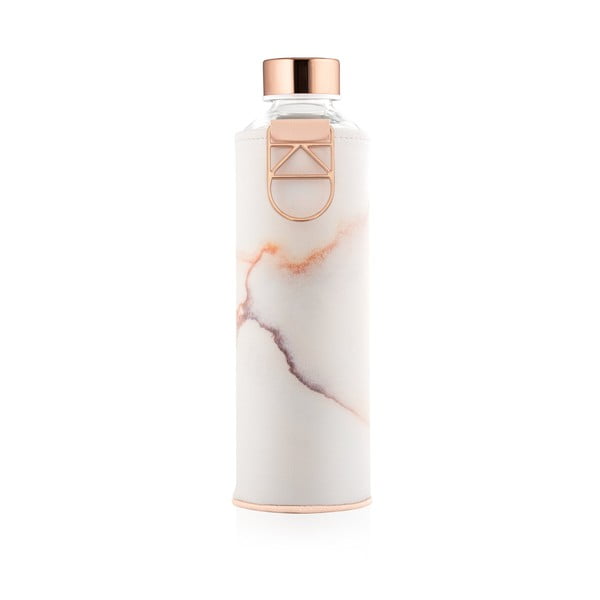 Różowa butelka ze szkła borokszemowego z pokrowcem ze sztucznej skóry Equa Mismatch Lava, 750 ml