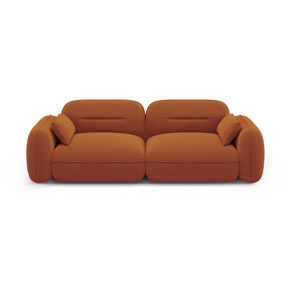 Pomarańczowa aksamitna sofa 230 cm Audrey – Interieurs 86