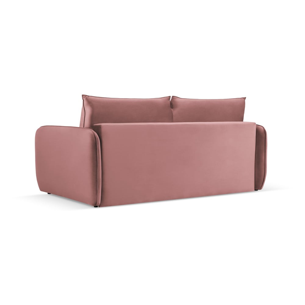 Różowa aksamitna rozkładana sofa 214 cm Vienna – Cosmopolitan Design