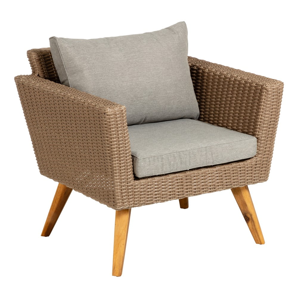 Krzesło ogrodowe z szarymi poduszkami Kave Home Sumie