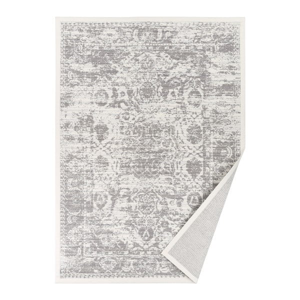 Biały dywan dwustronny we wzory Narma Palmse, 70x140 cm