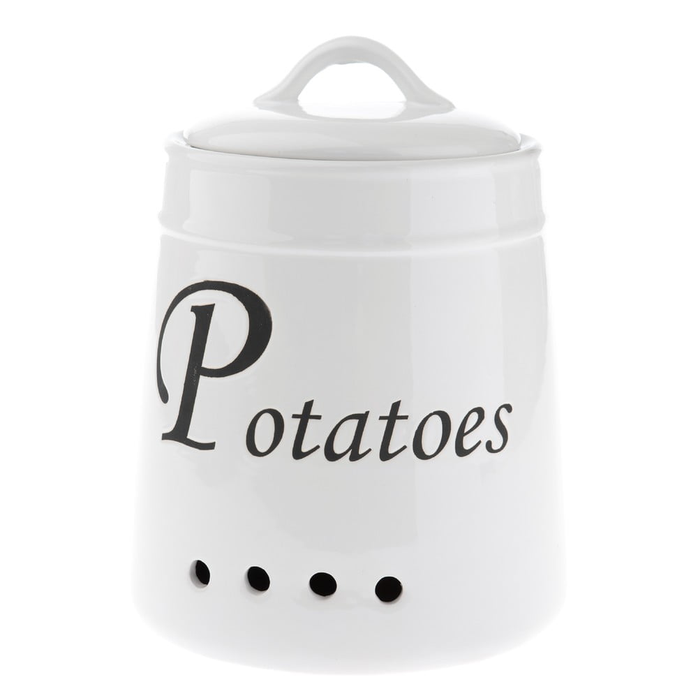Biały pojemnik ceramiczny na ziemniaki Dakls, 4120 ml
