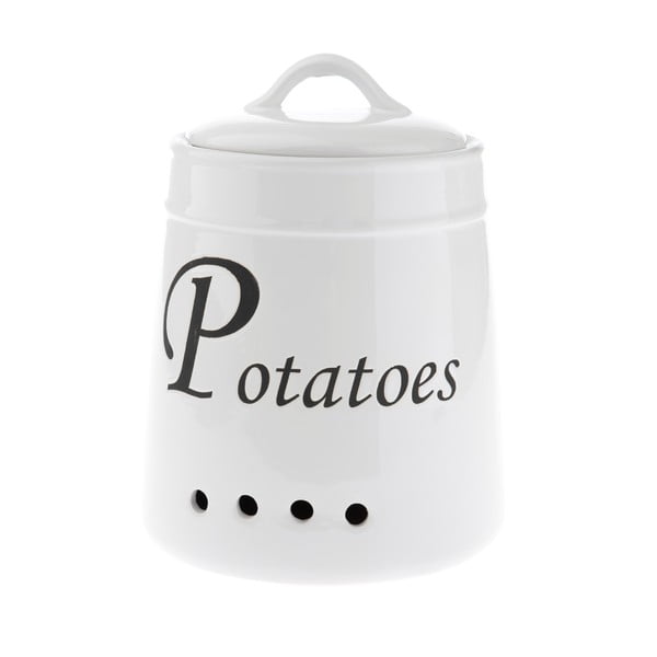 Biały pojemnik ceramiczny na ziemniaki Dakls, 4120 ml