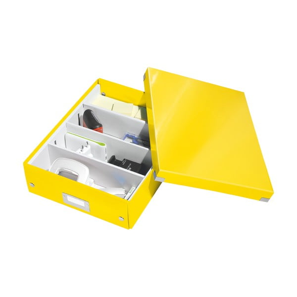 Żółte pudełko z przegródkami Leitz Office, dł. 37 cm