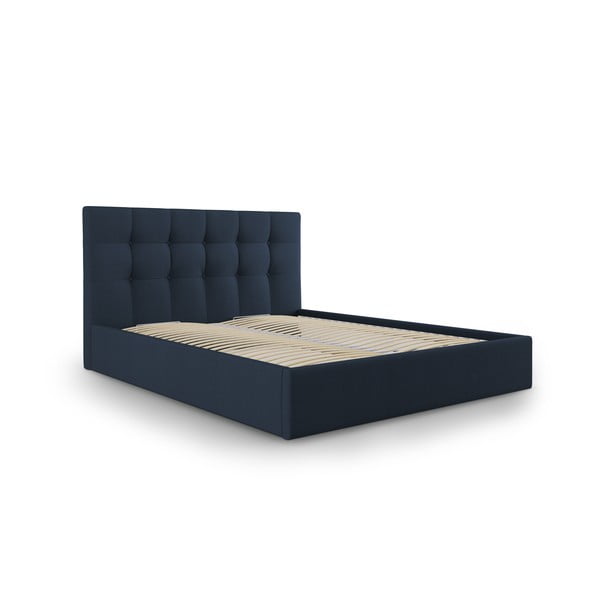 Niebieskie łóżko dwuosobowe Mazzini Beds Nerin, 180x200 cm
