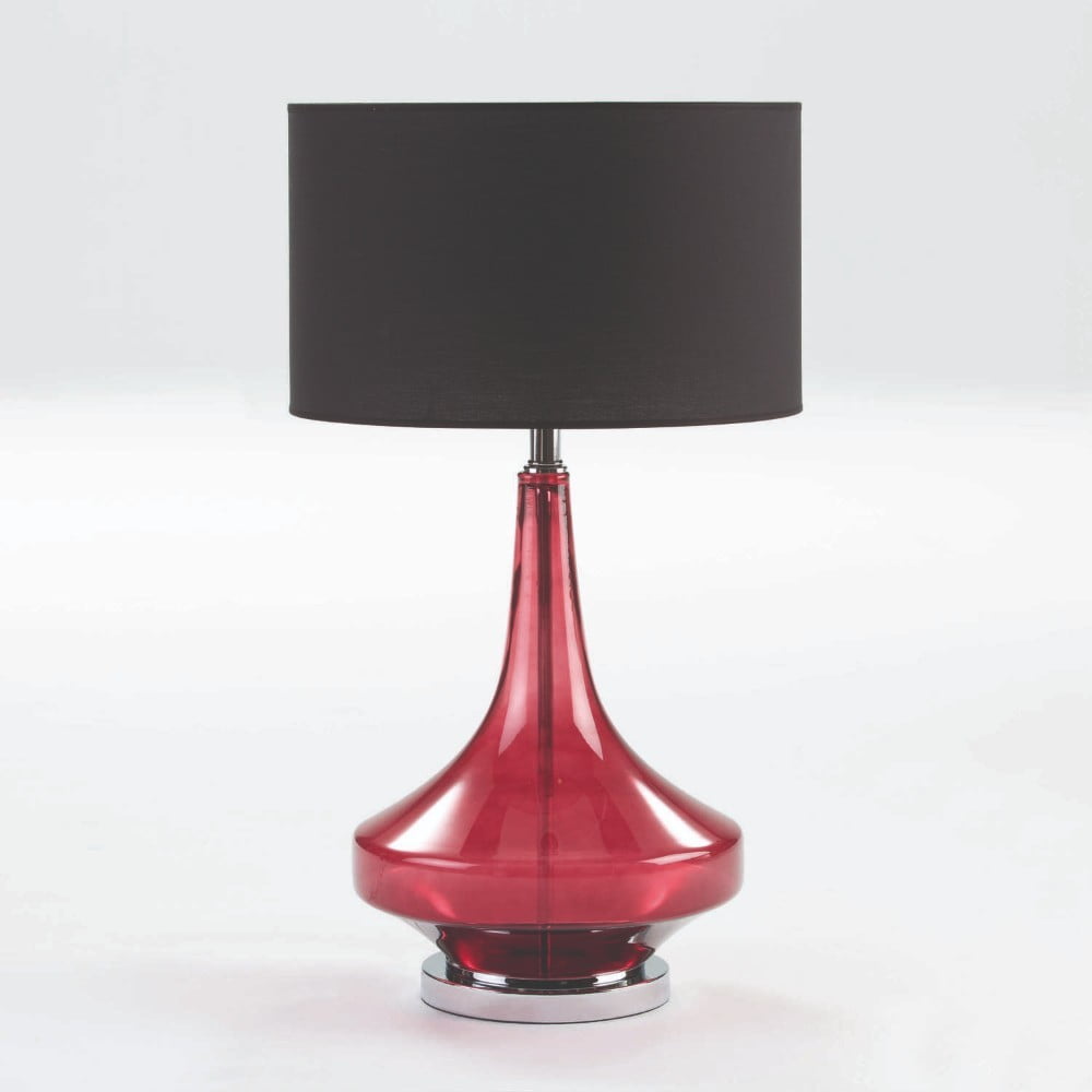 Czerwona szklana lampa stołowa bez abażuru Thai Nature, wys. 53 cm