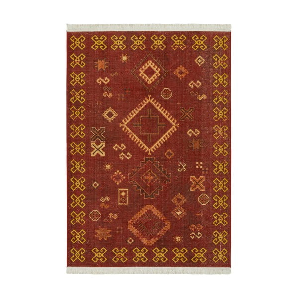 Czerwony dywan z domieszką bawełny z recyklingu Nouristan, 120x170 cm