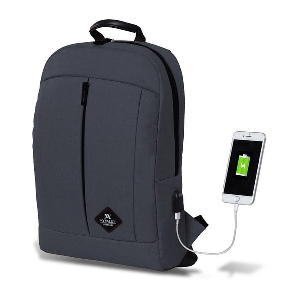 Antracytowy plecak z portem USB My Valice GALAXY Smart Bag
