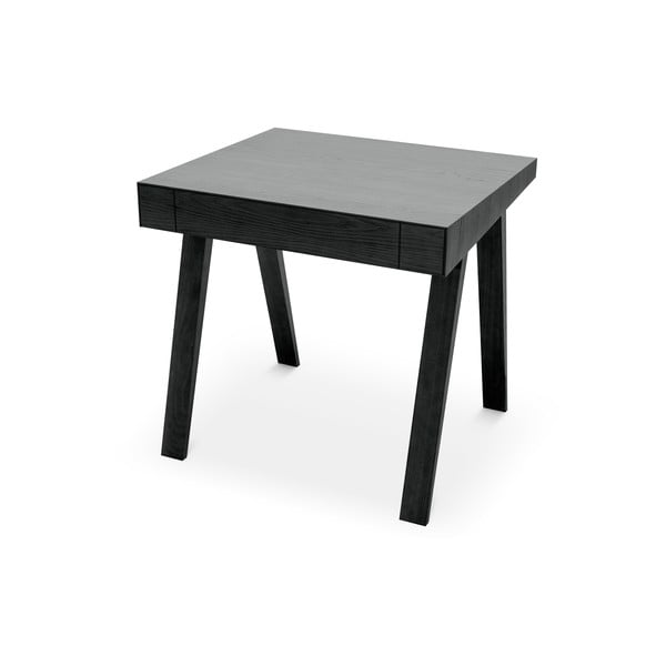 Czarny stół z nogami z drewna jesionowego EMKO 4.9, 80x70 cm