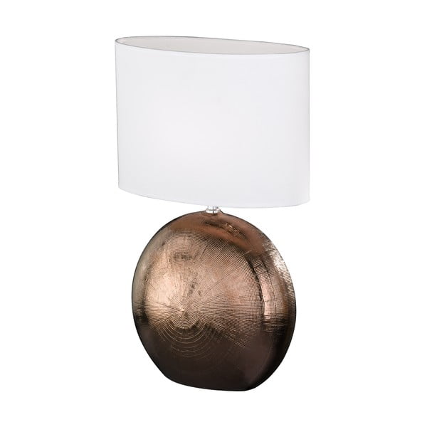 Biało-brązowa lampa stołowa Fischer & Honsel Foro, wys. 53 cm