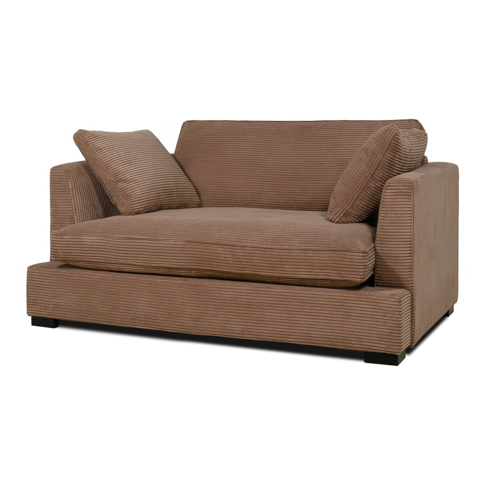 Jasnobrązowa sztruksowa sofa 132 cm Mobby – Scandic