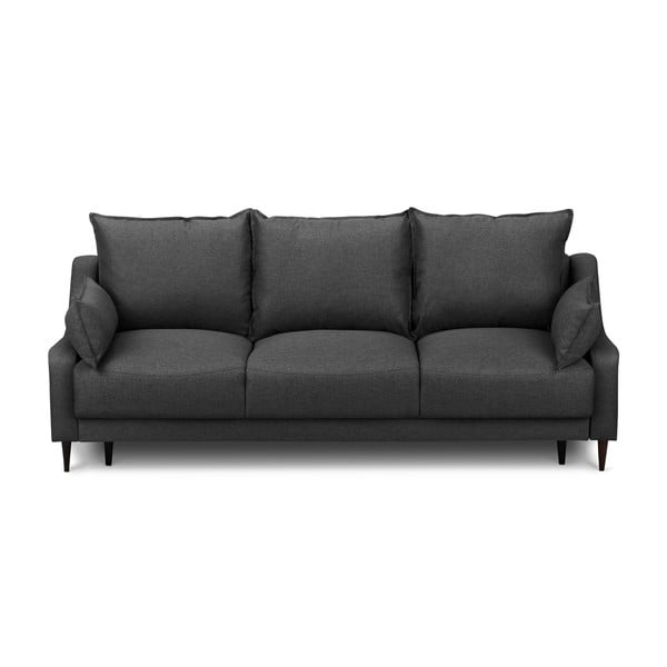 Ciemnoszara rozkładana sofa ze schowkiem Mazzini Sofas Ancolie, 215 cm