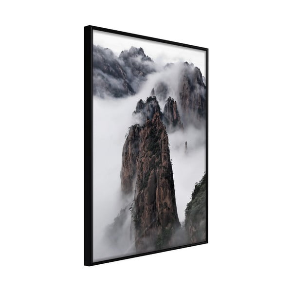 Plakat w ramie Artgeist Clouds Pierced by Mountain Peaks, 20x30 cm